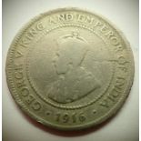 1916 Half Penny Jamaica - King George V. P&P Group 1 (£14+VAT for the first lot and £1+VAT for