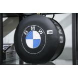 Black BMW petrol can, H: 37 cm. P&P Group 3 (£25+VAT for the first lot and £5+VAT for subsequent