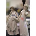 Two Large Nao Girl Figurines. P&P Group 3 (£25+VAT for the first lot and £5+VAT for subsequent lots)