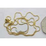 Ladies silver gold plated 20" pendant chain. P&P Group 1 (£14+VAT for the first lot and £1+VAT for