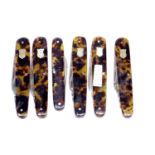 Six tortoiseshell handled twin bladed penknives. P&P Group 2 (£18+VAT for the first lot and £3+VAT