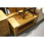 Solid oak rectangular coffee table with lower shelf, 60 x 90 x 50 cm. Not available for in-house P&P