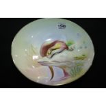 Minton Otter bowl signed M Rose, D: 29 cm. P&P Group 3 (£25+VAT for the first lot and £5+VAT for