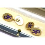 Pair of 18ct yellow gold gents cufflinks marked BK, C & F maker, 15.0g. P&P Group 1 (£14+VAT for the
