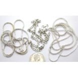 Three silver necklaces. P&P Group 1 (£14+VAT for the first lot and £1+VAT for subsequent lots)