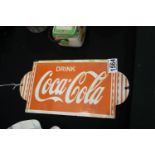 Drink Coca Cola enamel sign, W: 30 cm. P&P Group 1 (£14+VAT for the first lot and £1+VAT for