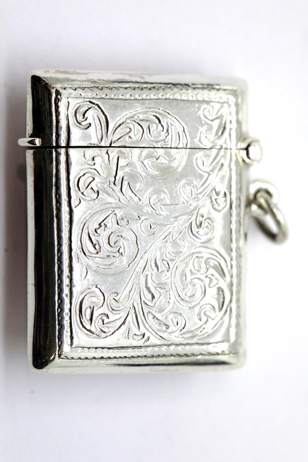 Silver vesta case with enamel horse, 18g. P&P Group 1 (£14+VAT for the first lot and £1+VAT for - Image 2 of 3