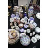 Large quantity of Oriental ceramics including vases, ginger jars, plates etc. Not available for in-