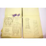 Two completed sketch books by C K Jenner dated 1935.16 x 20 cm, approximately 100 drawings in each