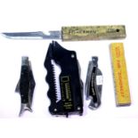 Four mixed fishing knives. P&P Group 2 (£18+VAT for the first lot and £3+VAT for subsequent lots)