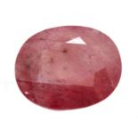Natural oval cut ruby, approximately 2ct. P&P Group 1 (£14+VAT for the first lot and £1+VAT for