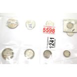 1942 silver coin set half crown to rare threepence and a Victorian set. P&P Group 1 (£14+VAT for the