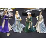 Four Royal Worcester figurines, tallest H: 23 cm. P&P Group 3 (£25+VAT for the first lot and £5+