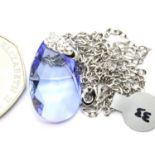 Blue stone pear shaped pendant. P&P Group 1 (£14+VAT for the first lot and £1+VAT for subsequent