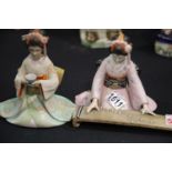 Two Franklin Mint Japanese figures by Tokutaro Tamai, H: 16 cm. P&P Group 3 (£25+VAT for the first