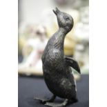 Bronze standing duck, H: 19 cm. P&P Group 1 (£14+VAT for the first lot and £1+VAT for subsequent
