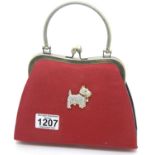 Butler & Wilson handbag with Scottie dog decoration, L: 21 cm. P&P Group 1 (£14+VAT for the first