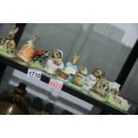 Nine Beatrix Potter Royal Albert and Beswick figurines. P&P Group 3, (£25+VAT for the first lot