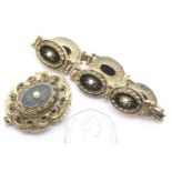 Victorian style mourning bracelet and brooch by Sphinx. P&P Group 1 (£14+VAT for the first lot