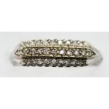 14ct white gold diamond set ring, size P, 3.6g. P&P Group 1 (£14+VAT for the first lot and £1+VAT