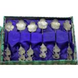 Mid century boxed set of six continental 800 silver teaspoons, combined 30g. P&P Group 1 (£14+VAT