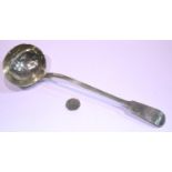 Victorian hallmarked silver ladle, London assay 1861, L: 35 cm, 290g. P&P Group 2 (£18+VAT for the