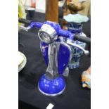 Blue Vespa table lamp, H: 42 cm. P&P Group 3 (£25+VAT for the first lot and £5+VAT for subsequent