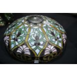 Large Tiffany style lampshade, W: 42 cm. Not available for in-house P&P.