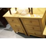 Pair of contemporary pine bedside chests of drawers. Not available for in-house P&P.