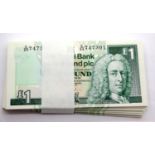 Run of 100 Royal Bank of Scotland £1 notes, C89 747301 to 747400. P&P Group 1 (£14+VAT for the first