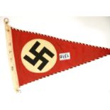 Third Reich type German party pennant stamped Berlin and dated 1934, L: 38 cm. P&P Group 1 (£14+