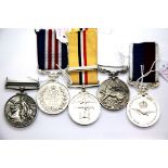 George V, George VI and Elizabeth II copy medals, three with ribbons, two with bars. P&P Group 1 (£