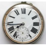 White metal Goliath pocket watch. P&P Group 1 (£14+VAT for the first lot and £1+VAT for subsequent