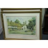 Two signed limited edition 160/500 Somerset village scenes, signed Sturgeon. Not available for in-