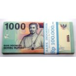 95 UNC Indonesian 1000 rupiah notes UKFO27006 - 27100. P&P Group 1 (£14+VAT for the first lot and £