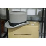 Grey top hat in card box. Not available for in-house P&P.