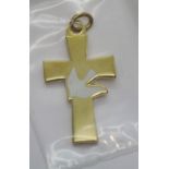 Forty mixed gold and silver plate doves on crucifix in a varnished box. P&P Group 1 (£14+VAT for the