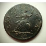 1754 Copper Farthing of King George II. P&P Group 1 (£14+VAT for the first lot and £1+VAT for