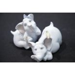 2 x Nao Blue Elephants. P&P Group 2 (£18+VAT for the first lot and £3+VAT for subsequent lots)