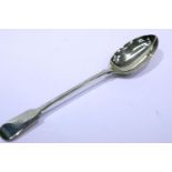 Victorian hallmarked silver basting spoon, London assay 1862, L: 30 cm, 159g. P&P Group 1 (£14+VAT