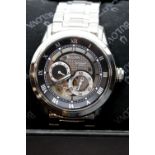 Brand new in box Gents Bulova stainless steel watch with visible movement. P&P Group 1 (£14+VAT