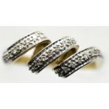 9ct gold fancy diamond ring, size Q, 2.6g. P&P Group 1 (£14+VAT for the first lot and £1+VAT for