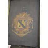 Hand painted oil on board family crest NEC Temere, NEC Timide, 25 x 30 cm. Not available for in-
