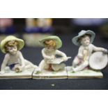 Three small Dresden child figurines, H: 6.5 cm. P&P Group 2 (£18+VAT for the first lot and £3+VAT