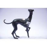 Large cast bronze greyhound unsigned, H: 30 cm. P&P Group 2 (£18+VAT for the first lot and £3+VAT