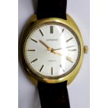 1970s vintage Longines Conquest gold plated wristwatch in original box. Unmarked and all original