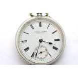 Hallmarked silver crown wind pocket watch by Charles Usher Leicester, Chester assay. P&P Group 1 (£