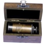 Boxed brass Victorian marine telescope, L: 16 cm. P&P Group 2 (£18+VAT for the first lot and £3+