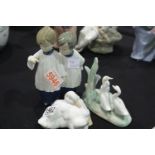 Three Nao figures, Choir Boys, Geese and Ducks. P&P Group 2 (£18+VAT for the first lot and £3+VAT