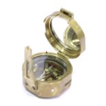 Pocket brass compass stamped Stanley. P&P Group 1 (£14+VAT for the first lot and £1+VAT for